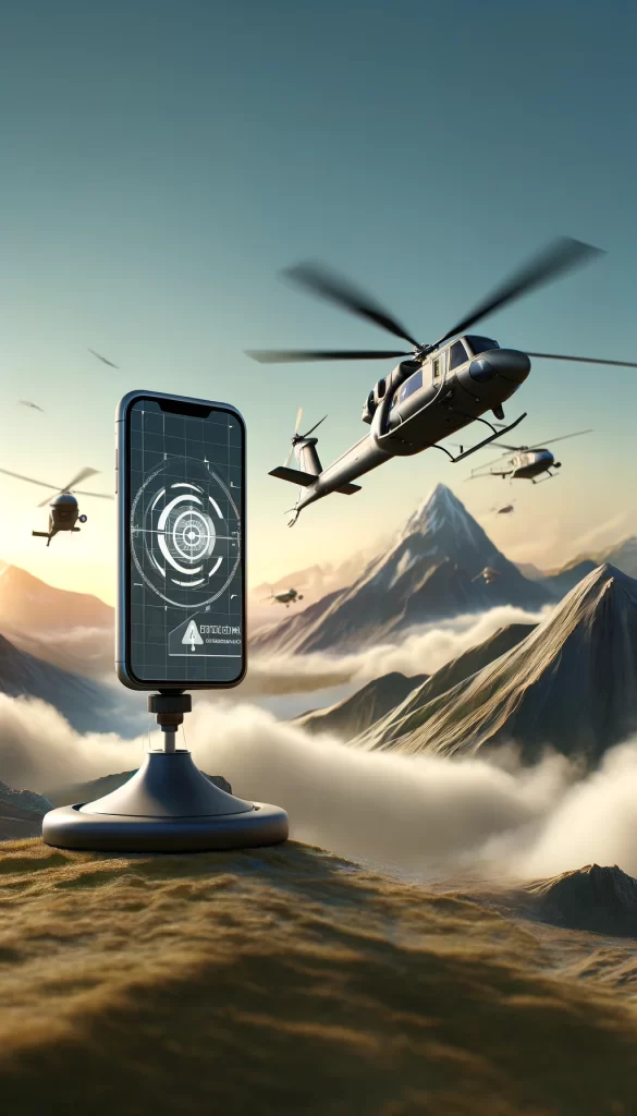 Mobile device detecting helicopters